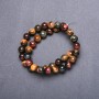 Natural Stone Beads Tiger's Eye, Bull's Eye, Hawk's Eye on a Thread, 10mm Diameter, 38cm Length