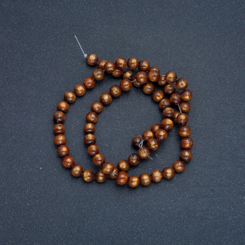 Tiger's Eye Beads (Single) Round Bead 6mm Diameter, 41cm Length on Thread