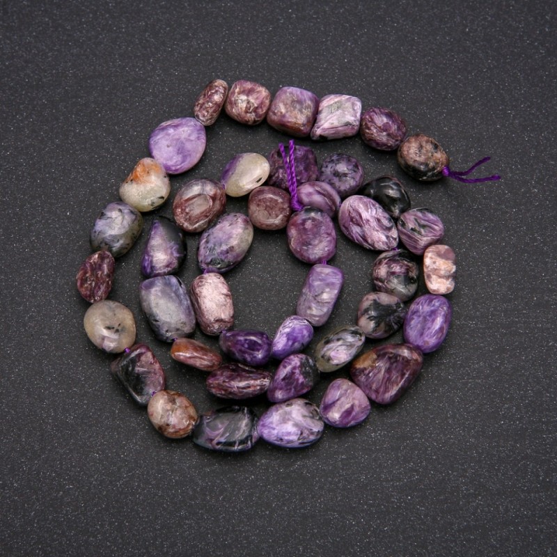 Charoite beads faceted rondelle, 8x12 mm, length 38 cm