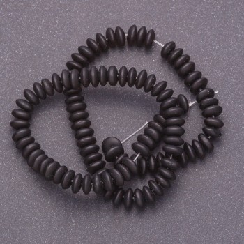 Shungite (Artificial) Beads On String, Smooth Rondelle, Diameter 6x3mm+/-, Length 41cm+