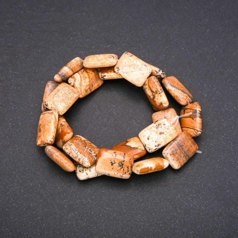 Landscape Jasper Beads rectangular 13×18 mm, diameter 13×18 (+ -) mm, length 38 cm (+ -)