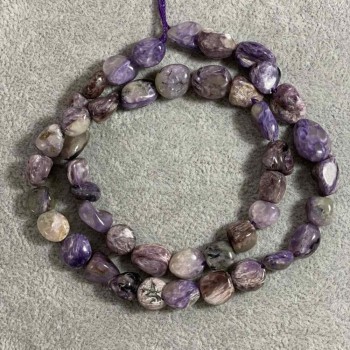 Charoite Beads on Thread, faceted, 10x8mm, length 41cm +