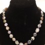 Charoite Necklace of natural stone faceted beads, diameter 10x12mm, length 50cm