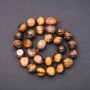 Tiger's Eye Beads on Thread, Faceted, 9×13 mm (±), Length 38 cm