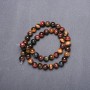 Natural Stone Beads Tiger's Eye, Bull's Eye, Hawk's Eye on a strand, diameter 8mm, length 38cm