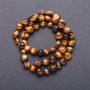 Natural stone beads Tiger's Eye faceted, 7 mm diameter (+/-), length 38 cm