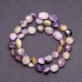 Charoite Beads tube coin-shaped 9mm on a thread, length 39cm