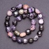 Charoite Faceted Beads on a Thread, natural stone beads, 11-14×9, 5-12, 5mm+/- thread length 39cm