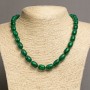 Malachite Beads (unpolished?) "barrel" d 10x14, L 46-49 cm+