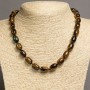 Necklace made of natural tiger's eye, "barrel" 10x14mm, length 45-48cm +