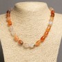 Carnelian Bead Necklace “Barrel”, diameter 10x14mm, length 46-48cm+