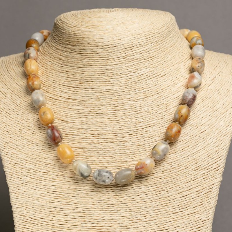 Picasso Jasper Beads “Barrel” 10x14mm, length 45-47cm+