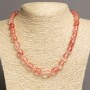 Chalcedony Necklace "Barrel", 10x14mm dia, 47-49cm length