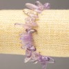 Elastic bracelet with natural Amethyst chips "needle" d 11-24×3-7(±)mm, circumference 16-17cm+