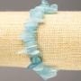 Bracelet of natural aquamarine, small shard "needle" on elastic, diameter 10-25×3-6(±)mm, wrist circumference 18cm