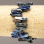 Elastic bracelet with natural sodalite chip "needle", diameter 12-23×2-6mm, length 18cm +
