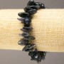 Elastic gemstone bracelet Iolite chip "needle", diameter 11-21x4-8 mm, length 18 cm +