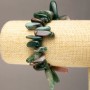 Elastic bracelet with natural stone Green Jasper chips "needle", diameter 12-23×5-9mm, length 18cm +
