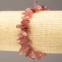 Bracelet made from natural stone Strawberry Quartz chip "needle" on elastic, d 8-18×3-5(±)mm, length 18cm