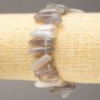 Elastic bracelet with natural gemstone Smoky Quartz Agate shard "needle" diameter 13-22×3-6mm, length 18cm +