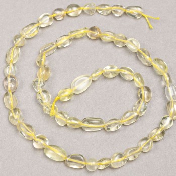 Citrine Beads on a Thread "Gold-faceted", 6-7×7-10 mm diameter, 40 cm length (+-)