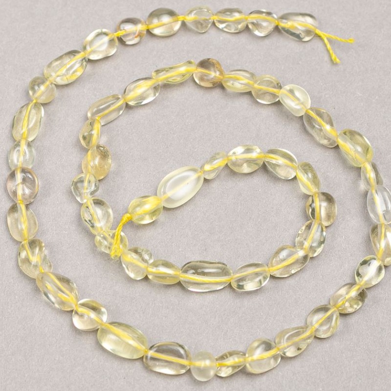Citrine Beads on a Thread "Gold-faceted", 6-7×7-10 mm diameter, 40 cm length (+-)