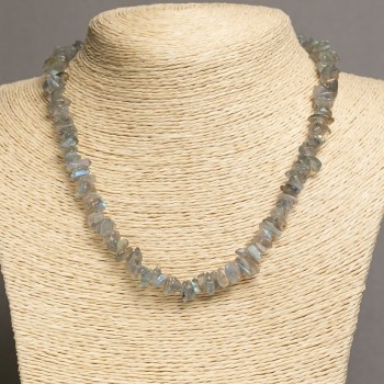 Labradorite Natural Stone Bead necklace, chip shape, 7-10×2-5 mm, length 47-49 cm +
