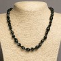 Necklace of Black Agate (tumbled) with natural stone, diameter 7-10×9-13mm, L 47-49+