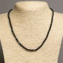Necklace of Black Agate Smooth Beads, 4mm diameter, 46-48cm length