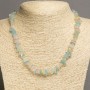 Morganite Necklace, natural stone nugget, 6–12×2–5 mm, length 44–46 cm +