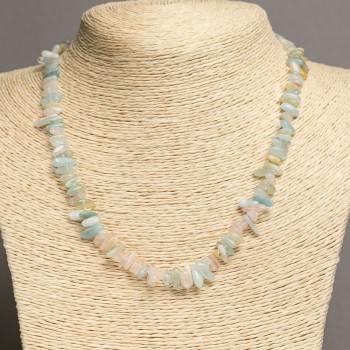 Morganite Necklace made of natural gemstone faceted beads, diameter 9x4mm, length 45-47cm +