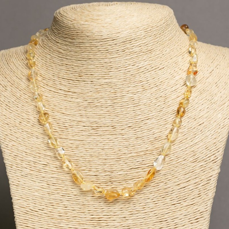 Citrine Beads (faceted) 8x6mm, length 48–50cm +