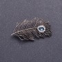 'Silver Feather' Brooch, Silver-Tone Metal 5x2.5cm
