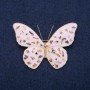 Brooch Butterfly with Chalcedony and White Enamel, Golden Metal 40x55mm