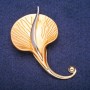 Brooch Flower Gold-tone and Silver-tone Metal 40×66mm