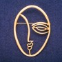 Brooch Accent Face Gold-tone Metal 43x60mm