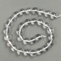 Crystal mountain beads on thread, smooth round bead, diameter 12mm, length 37cm