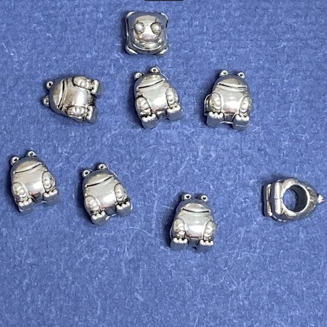 Pandora-Style "Frog" Bead 10x8mm, 5mm Hole, 20g Pack ±13pcs