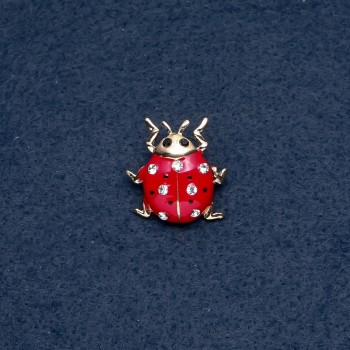 Brooch 'Ladybug' 22x23mm insect series metal color 'gold'