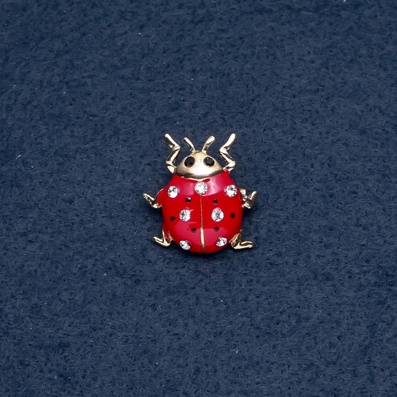 Brooch 'Ladybug' 22x23mm insect series metal color 'gold'