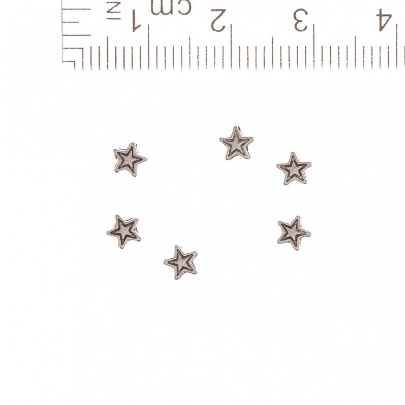Jewellery Finding Star Bead Insert, diameter 1mm / 0.5cm, pack 20g +/- 200pcs