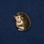 Brooch-pendant Hedgehog golden metal with black rhinestone 37x30 mm +