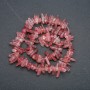 Strawberry Quartz Chip String, stone chips, 15x4mm, 40cm length +