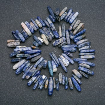 Sodalite bead strand – chipped "needle" shape, 20x6 mm, length 41 cm +