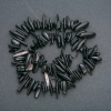 Thread of natural obsidian fragment “needle”, diameter 10-20×3-5mm, length 40cm ± on thread