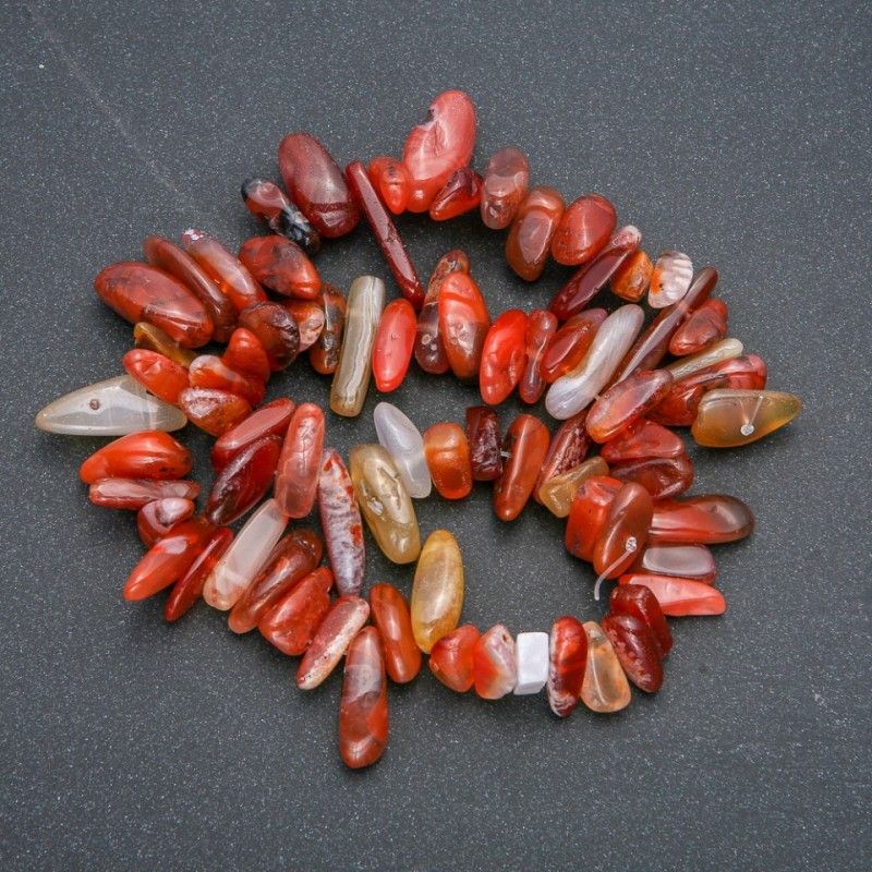 Carnelian chip thread “needle” 18x6mm, length 38cm +