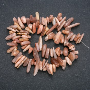 Natural selenite bead strand "needle", chip, 15×5mm, length 40cm