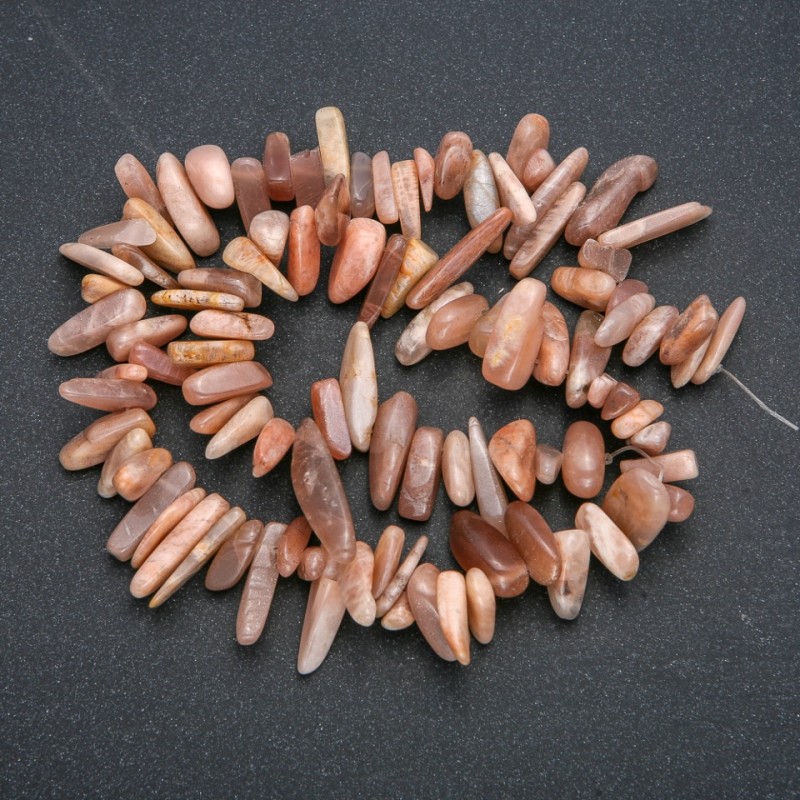 Natural selenite bead strand "needle", chip, 15×5mm, length 40cm