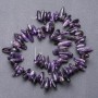 Amethyst Natural Stone Chip Beads "Needle", Diameter 7x20mm+/-, Length 40cm on Thread
