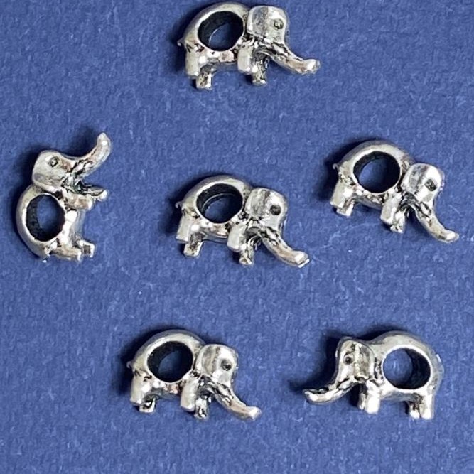 Elephant Bead Spacer Finding, 5mm Diameter, Pack of 12